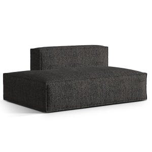 Canapea modulara gri antrancit din textil pentru 3 persoane Nuria Left Boucle Micadoni