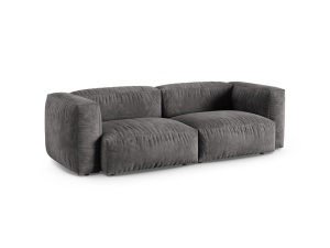 Canapea modulara gri din catifea pentru 3 persoane Martina XL Micadoni