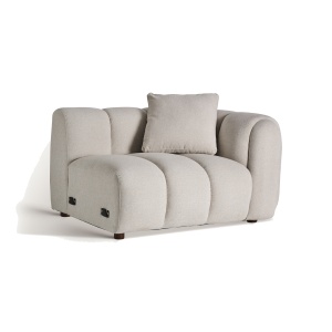 Canapea modulara gri din textil pentru 1 persoana Dortan Right Vical Home