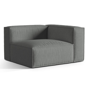 Canapea modulara gri din textil pentru 1 persoana Nuria Right Lib Micadoni