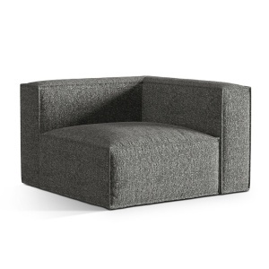 Canapea modulara gri grafit din textil pentru 1 persoana Nuria Right Monsil Micadoni
