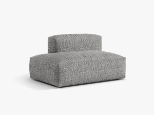 Canapea modulara gri grafit din textil pentru 2 persoane Martina Boucle Left Micadoni