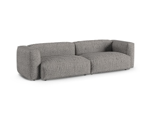 Canapea modulara gri grafit din textil pentru 4 persoane Martina Boucle XL Micadoni