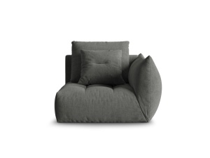 Canapea modulara gri inchis din textil pentru 1 persoana Bloom Wind Right Micadoni