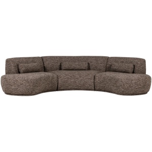 Canapea modulara gri inchis din textil pentru 6 persoane Betavier Woood