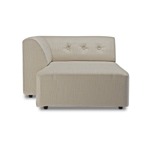 Canapea modulara ivorie din textil 118 cm Vint Pure Left Divan HKliving