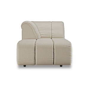 Canapea modulara ivorie din textil 177 cm Wave Mid Pure Left HKliving