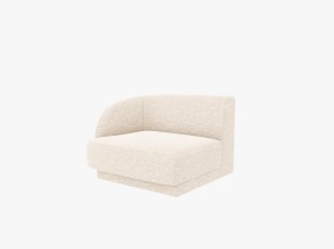 Canapea modulara ivorie din textil pentru 1 persoana Miley Eden Chenille Left Micadoni
