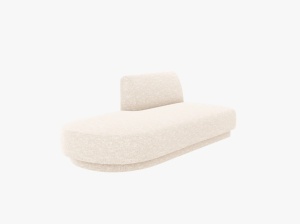 Canapea modulara ivorie din textil pentru 2 persoane Miley Eden Left Chenille Micadoni
