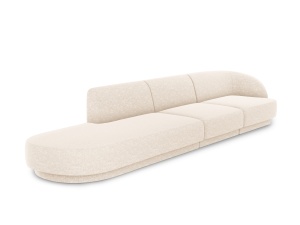 Canapea modulara ivorie din textil pentru 4 persoane Miley Chenille Eden 323 Left Micadoni