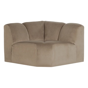 Canapea modulara kaki din catifea 105 cm Mojo Corner Woood