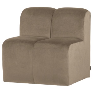 Canapea modulara kaki din catifea 84 cm Mojo Center Woood