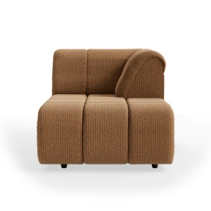 Canapea modulara maro aurie din catifea 98 cm Wave Right Divan HKliving