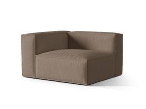 Canapea modulara maro cappuccino din textil pentru 1 persoana Nuria Left Lib Micadoni