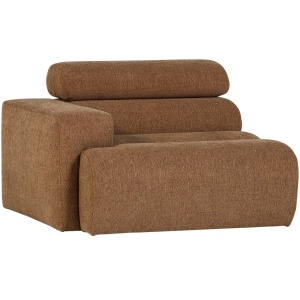 Canapea modulara maro caramel din textil 113 cm Novi Boucle Left Woood