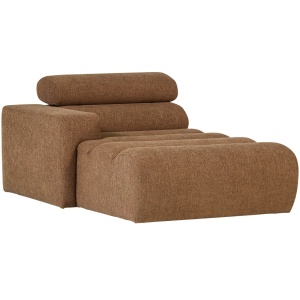 Canapea modulara maro caramel din textil 173 cm Novi Boucle Left Woood