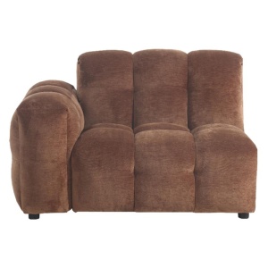 Canapea modulara maro coniac din catifea 132 cm Hackman Corner Left Dutchbone