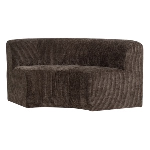 Canapea modulara maro din textil 152 cm Mojo Rib Round Woood