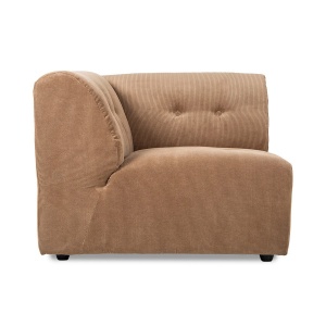 Canapea modulara maro din textil 94 cm Vint Left Corduroy HKliving