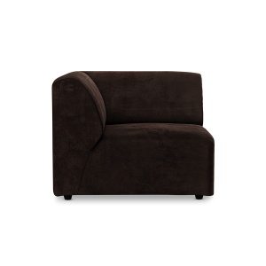 Canapea modulara maro espresso din catifea 94 cm Jax Left End HKliving