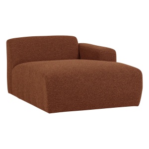 Canapea modulara maro ruginiu din textil 112 cm Mojo Boucle Longue Right Woood