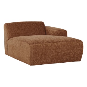 Canapea modulara maro ruginiu din textil 112 cm Mojo Woolly Longue Right Woood