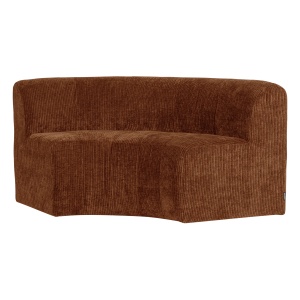 Canapea modulara maro ruginiu din textil 152 cm Mojo Rib Round Woood