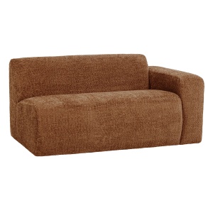 Canapea modulara maro ruginiu din textil pentru 1.5 persoane Mojo Chenille Right Woood
