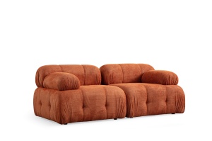 Canapea modulara portocalie din textil pentru 2 persoane Petite The Home Collection