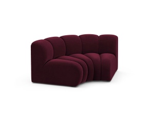 Canapea modulara rosu burgund din catifea pentru 1 persoana Lupine Venus Corner Micadoni