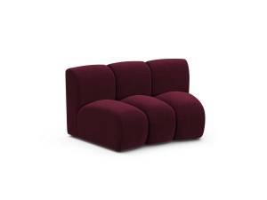 Canapea modulara rosu burgund din catifea pentru 1 persoana Lupine Venus Circular Micadoni