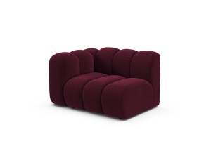 Canapea modulara rosu burgund din catifea pentru 1 persoana Lupine Venus Left Micadoni