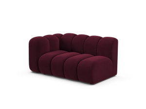 Canapea modulara rosu burgund din catifea pentru 2 persoane Lupine Venus Left Micadoni