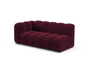 Canapea modulara rosu burgund din catifea pentru 3 persoane Lupine Venus Left Micadoni
