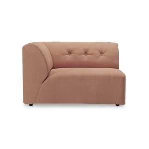 Canapea modulara roz din textil pentru 1.5 persoane Vint Left HKliving