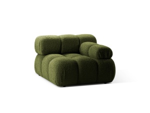 Canapea modulara verde din textil pentru 1 persoana Bellis Boucle Right Micadoni