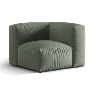 Canapea modulara verde muschi din textil pentru 1 persoana Martina Corner Micadoni
