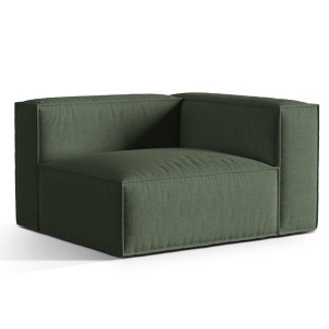 Canapea modulara verde muschi din textil pentru 1 persoana Nuria Right Lib Micadoni