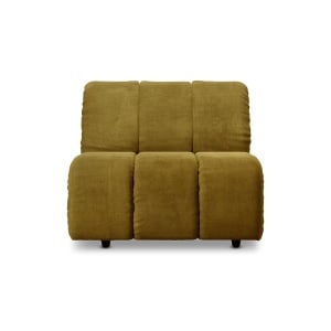 Canapea modulara verde oliv din catifea 98 cm Wave Royal Middle HKliving