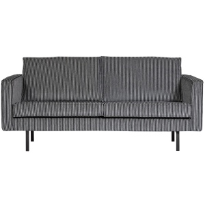 Canapea neagra/gri din textil pentru 2,5 persoane Rodeo Woood