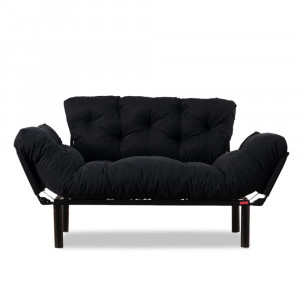 Canapea negru din textil pentru 2 persoane Nitta The Home Collection