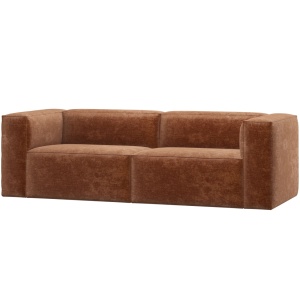 Canapea portocalie din textil pentru 5 persoane Bean Chenile Woood