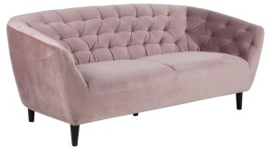Canapea roz prafuit din catifea pentru 3 persoane Ria Quiet Object