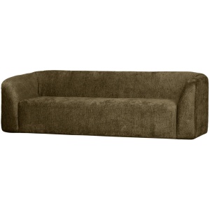 Canapea verde bonsai din catifea pentru 3 persoane Sloping Woood