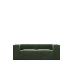 Canapea verde din textil pentru 2 persoane Blok Chenille FR Kave Home