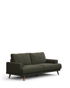Canapea verde inchis din textil pentru 2 persoane Karin Chenille Kave Home