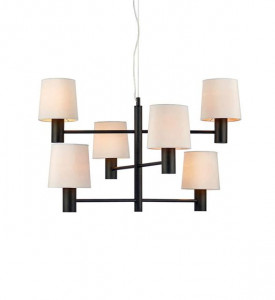 Candelabru alb/negru din catifea si metal cu 6 becuri London Markslojd