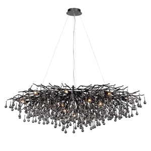 Candelabru negru din metal cu 15 becuri Iicicle Zuma Line