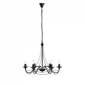 Candelabru negru din metal cu 6 becuri Roza Quiet Object