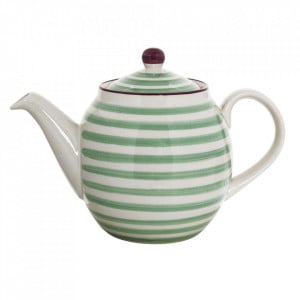 Ceainic alb/verde din ceramica 1,2 L Patrizia Bloomingville